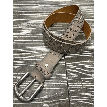 Ceinture petits clous taupe