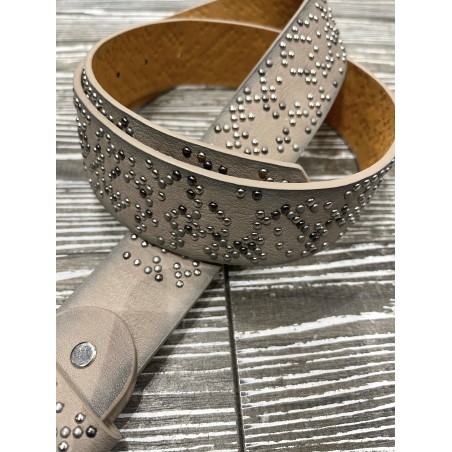 Ceinture petits clous taupe