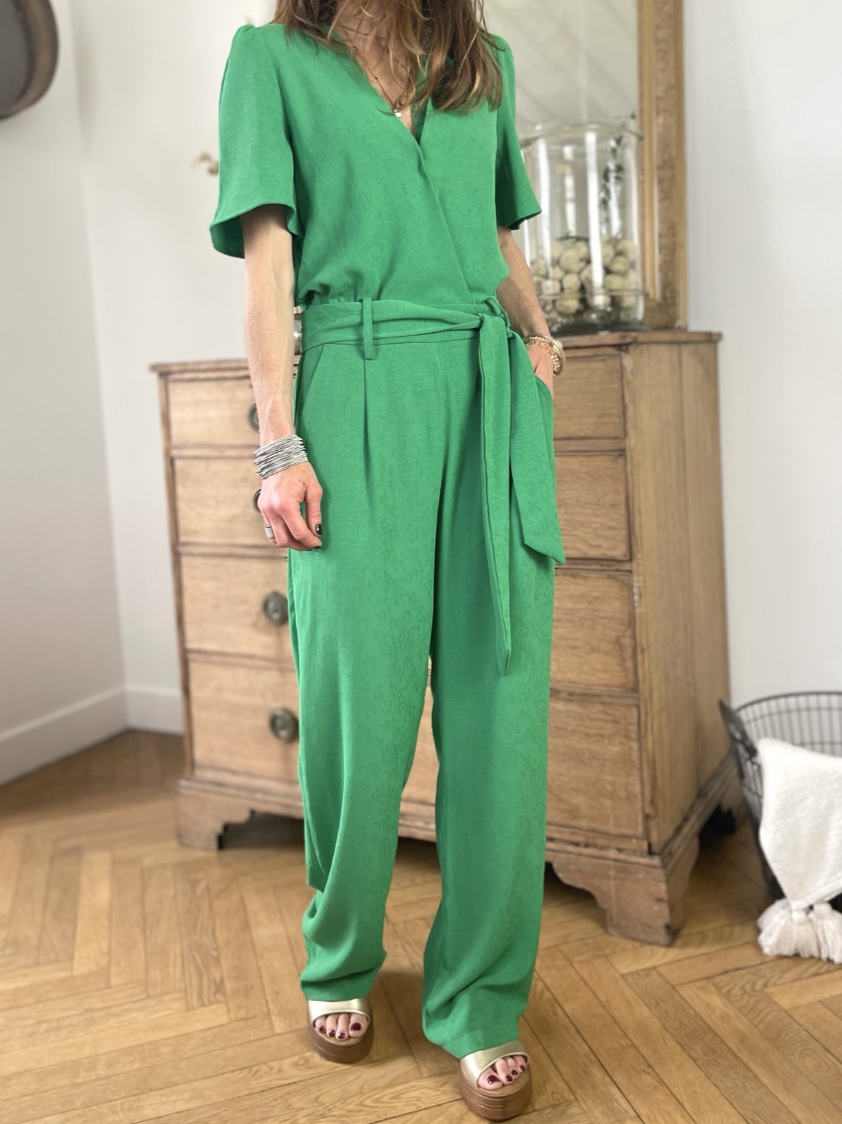 Combi-pantalon verte