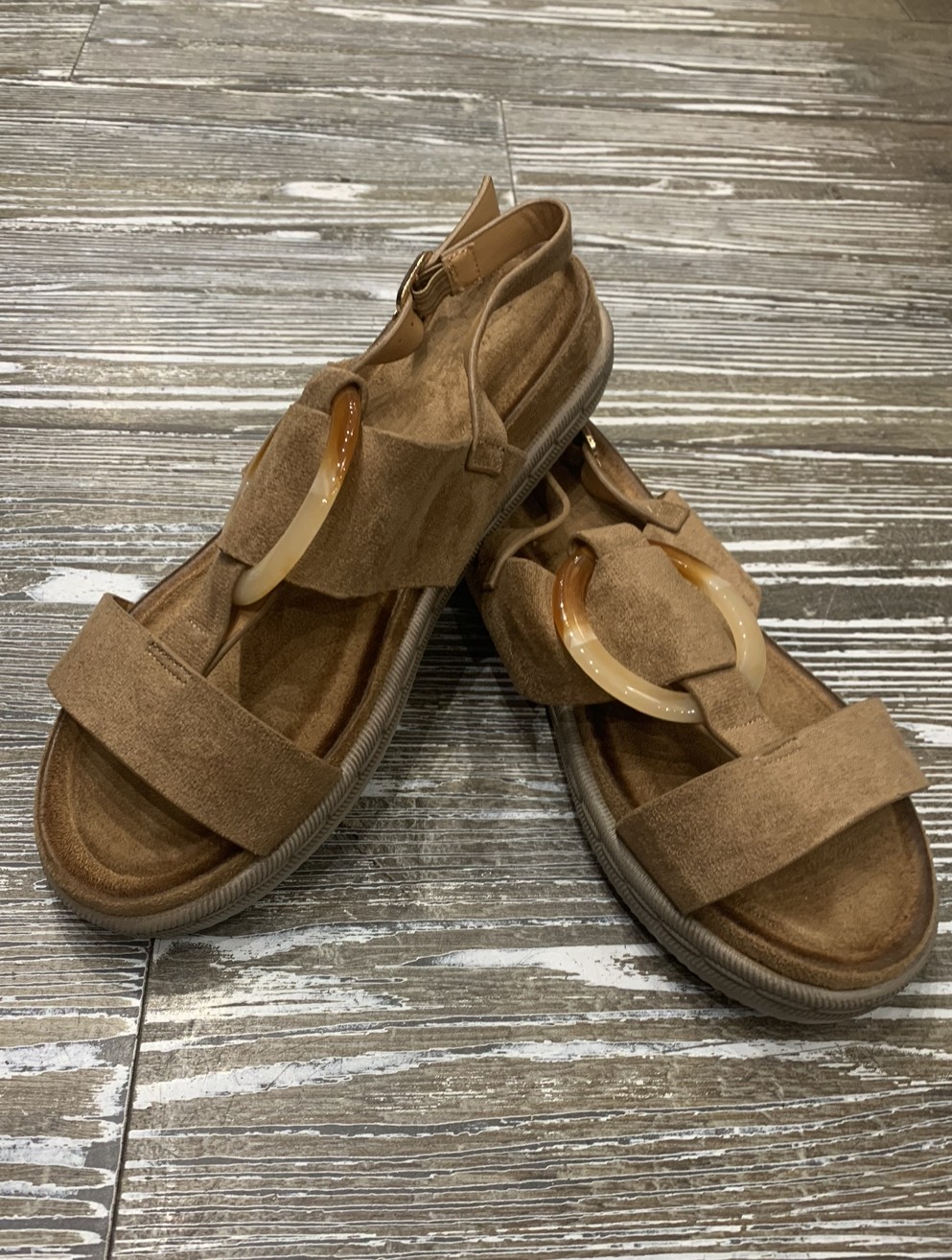 Sandales anneau camel