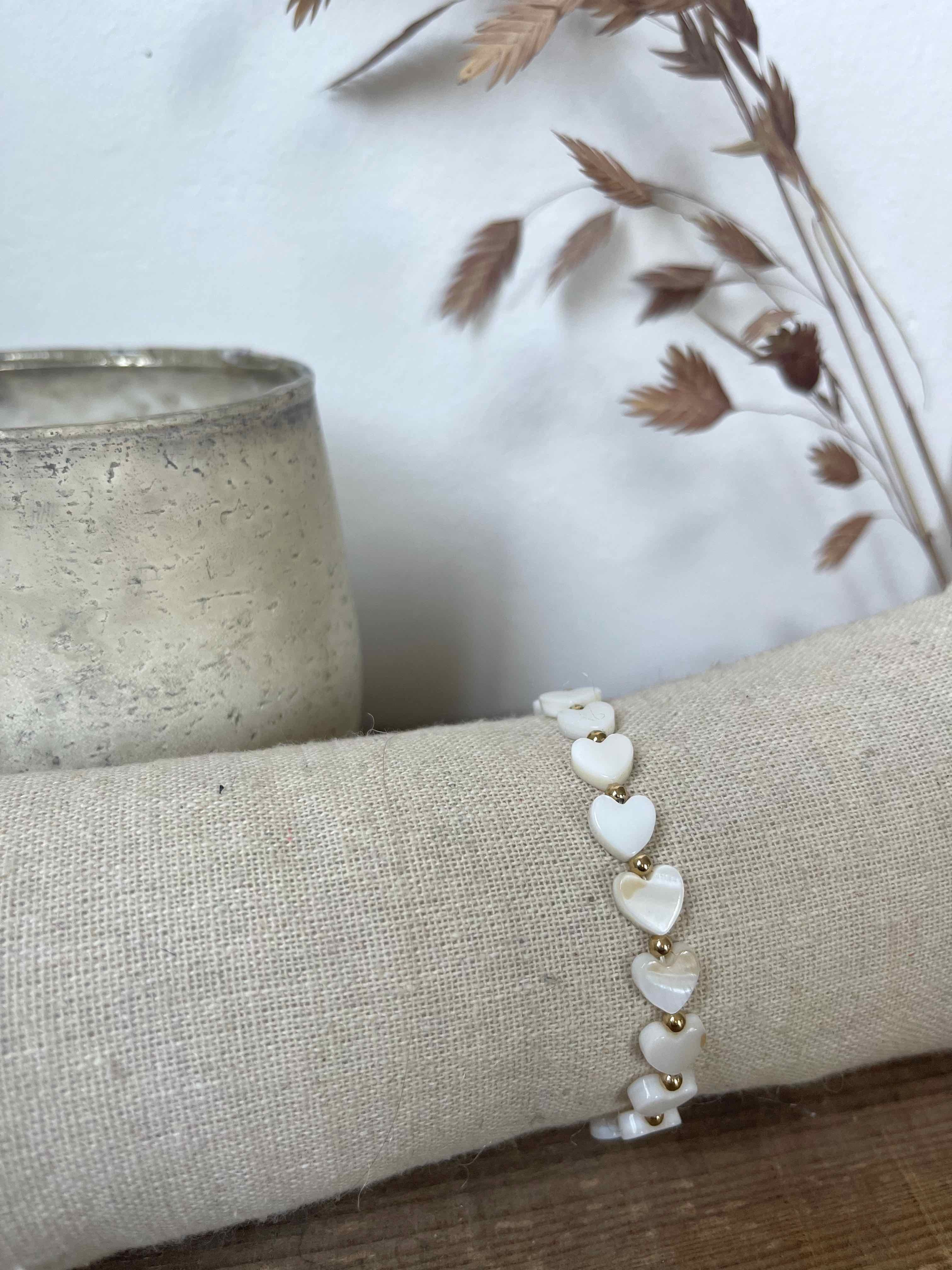 Bracelet nacré coeur