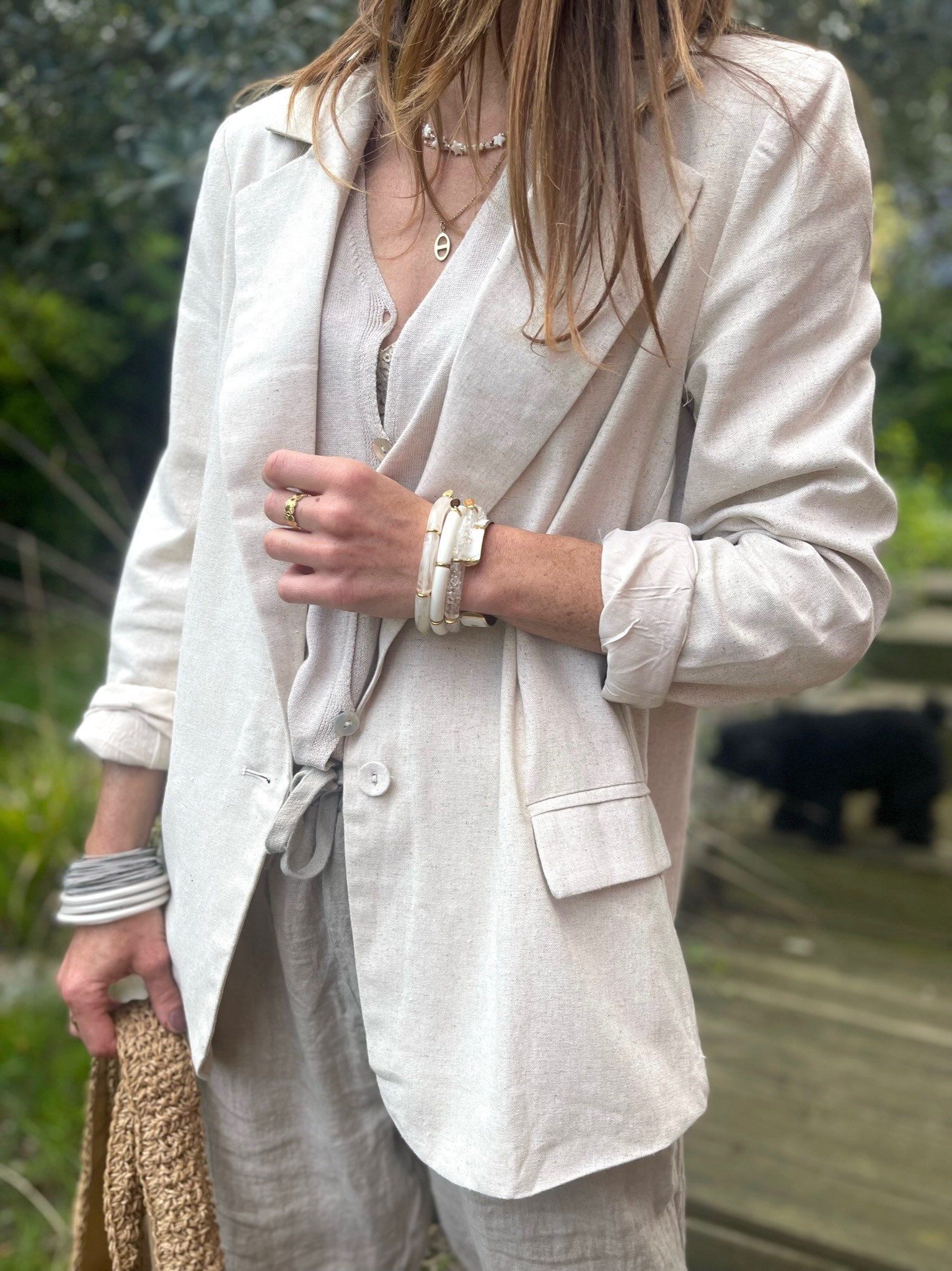 Blazer style lin beige