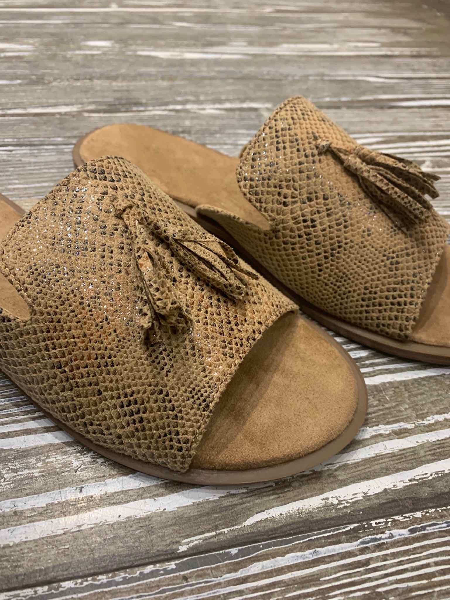 Sandales python camel