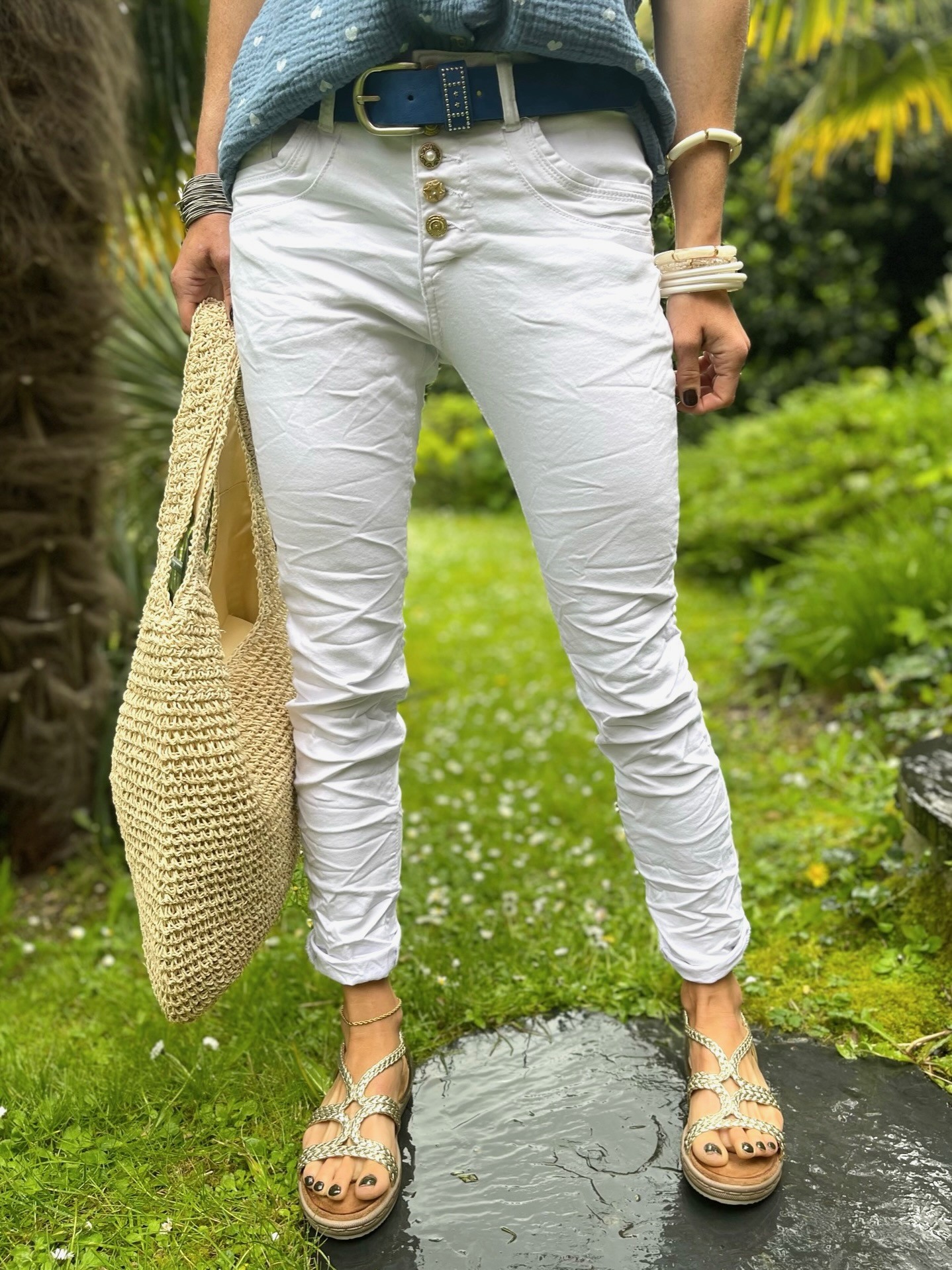 Jean bijoux blanc