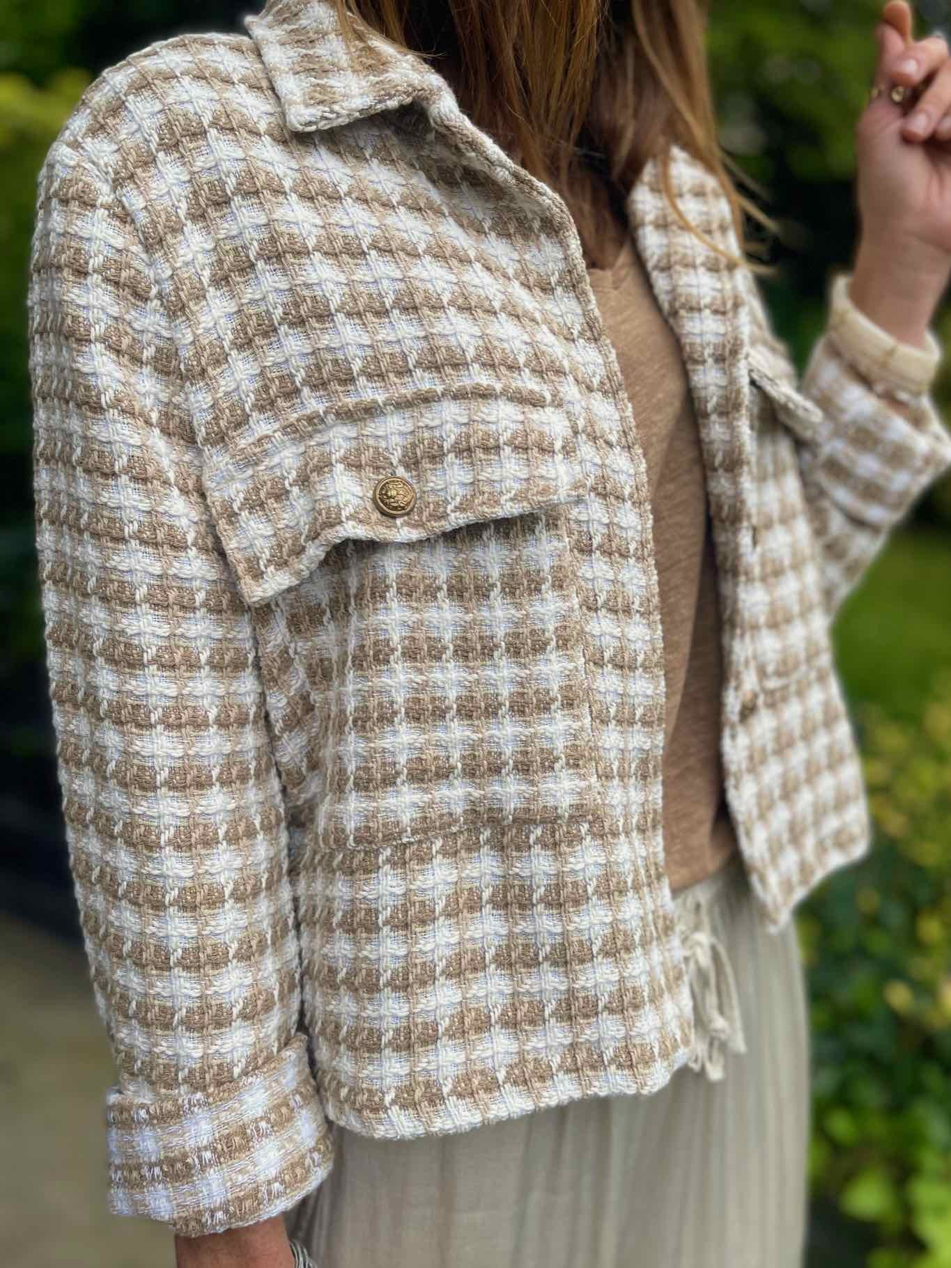 Veste tweed camel