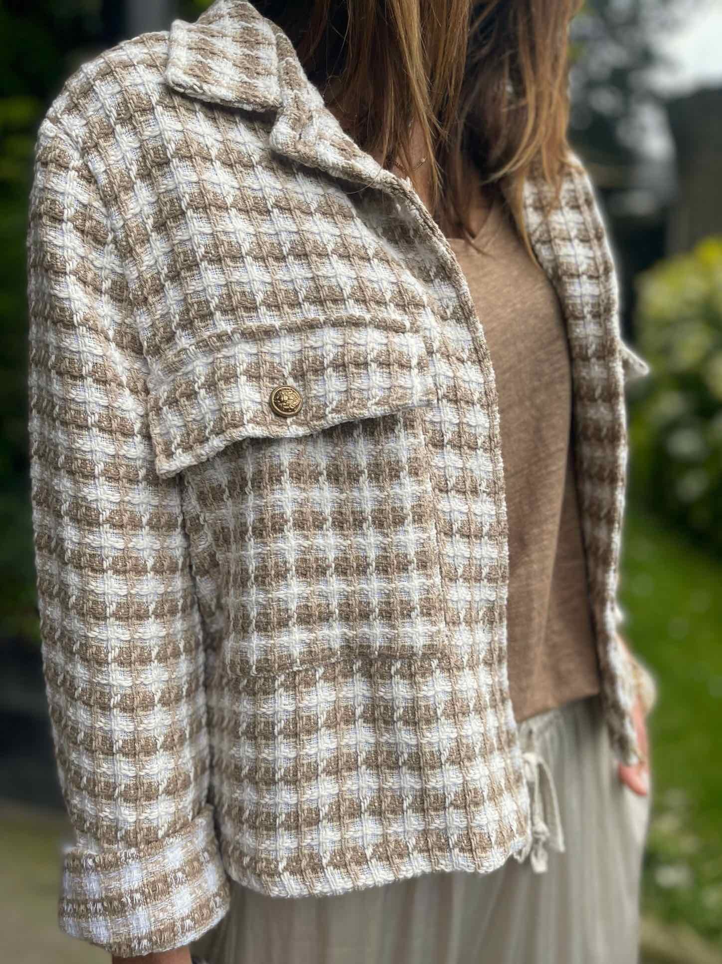Veste tweed camel