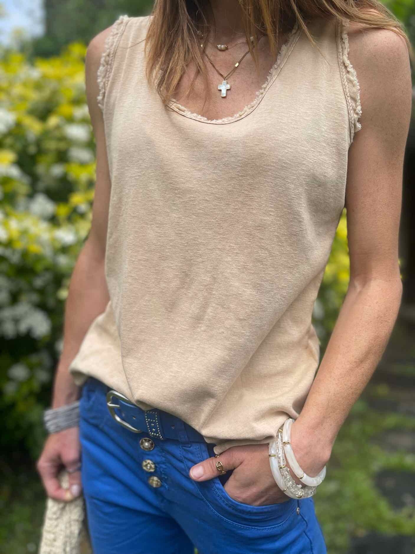 Top coton camel