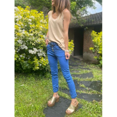 Jean bijoux bleu