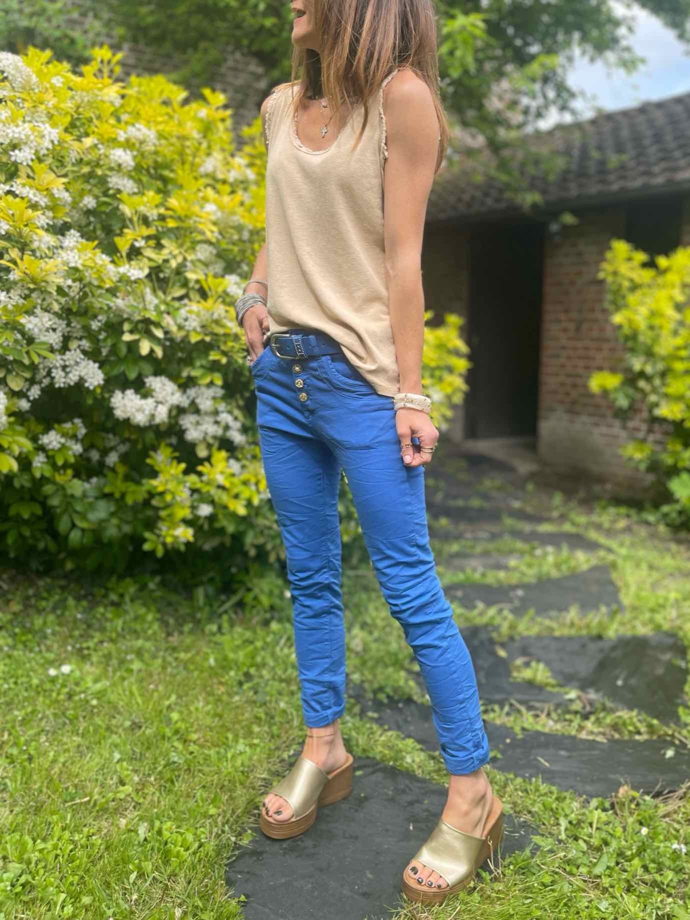 Jean bijoux bleu