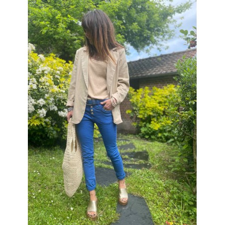 Jean bijoux bleu
