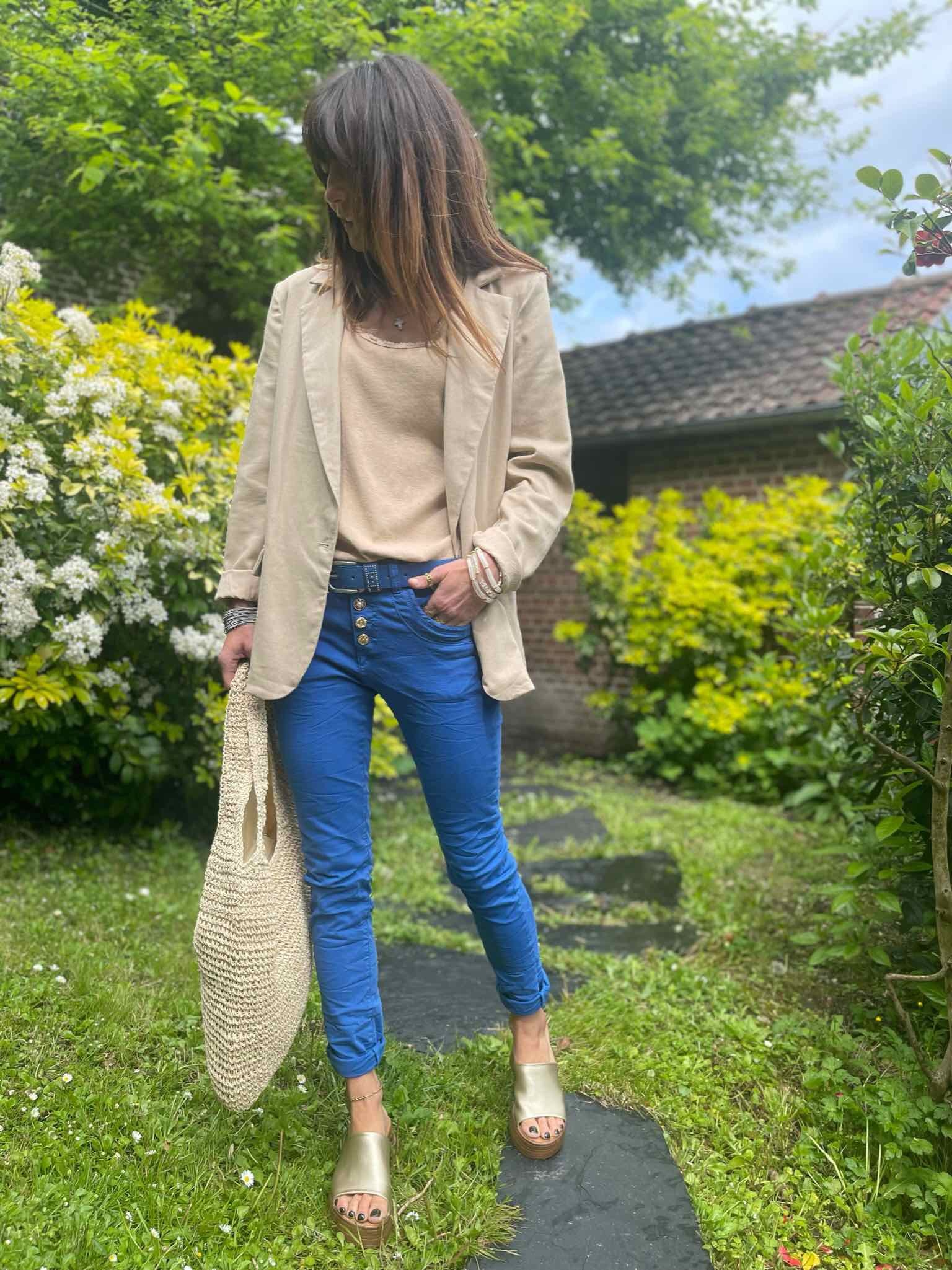 Jean bijoux bleu