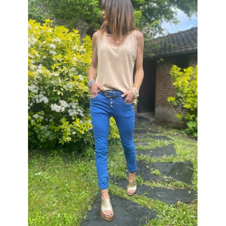 Jean bijoux bleu