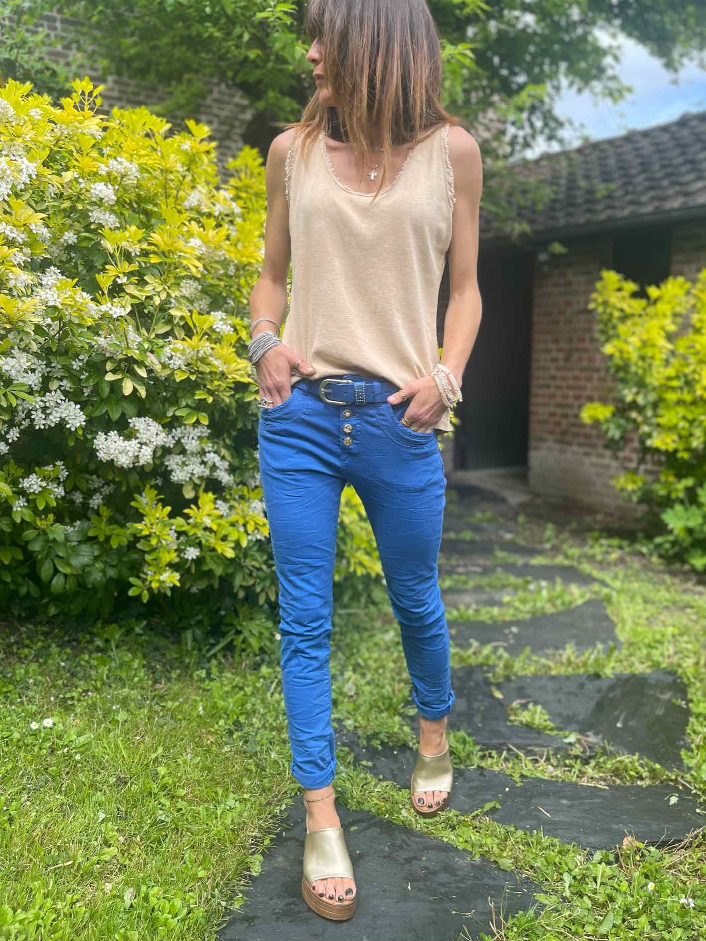 Jean bijoux bleu