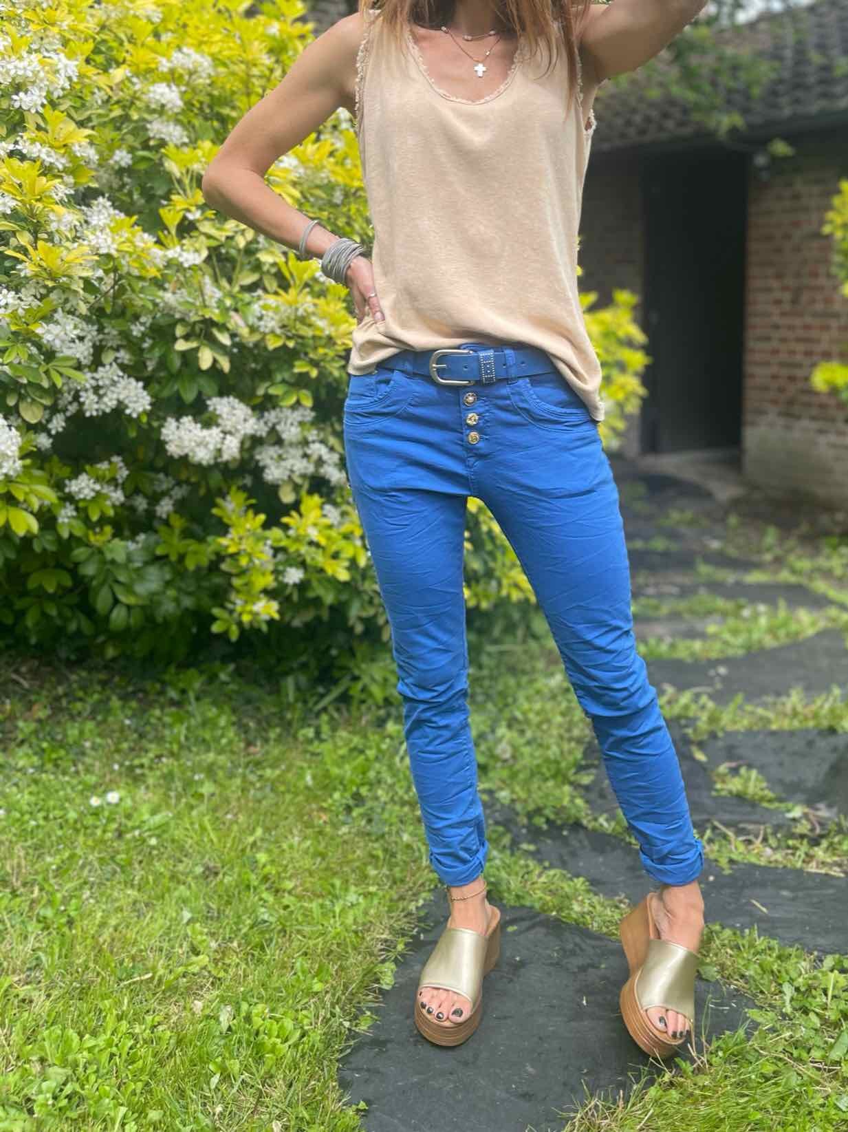Jean bijoux bleu