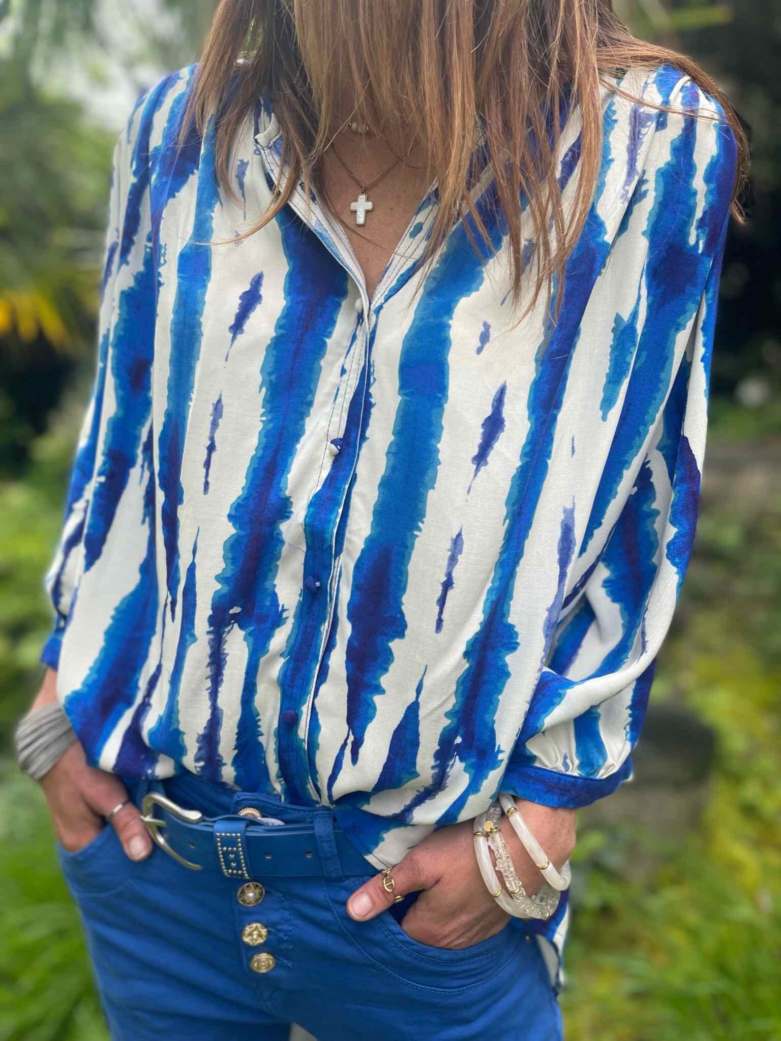 Blouse imprimée marine