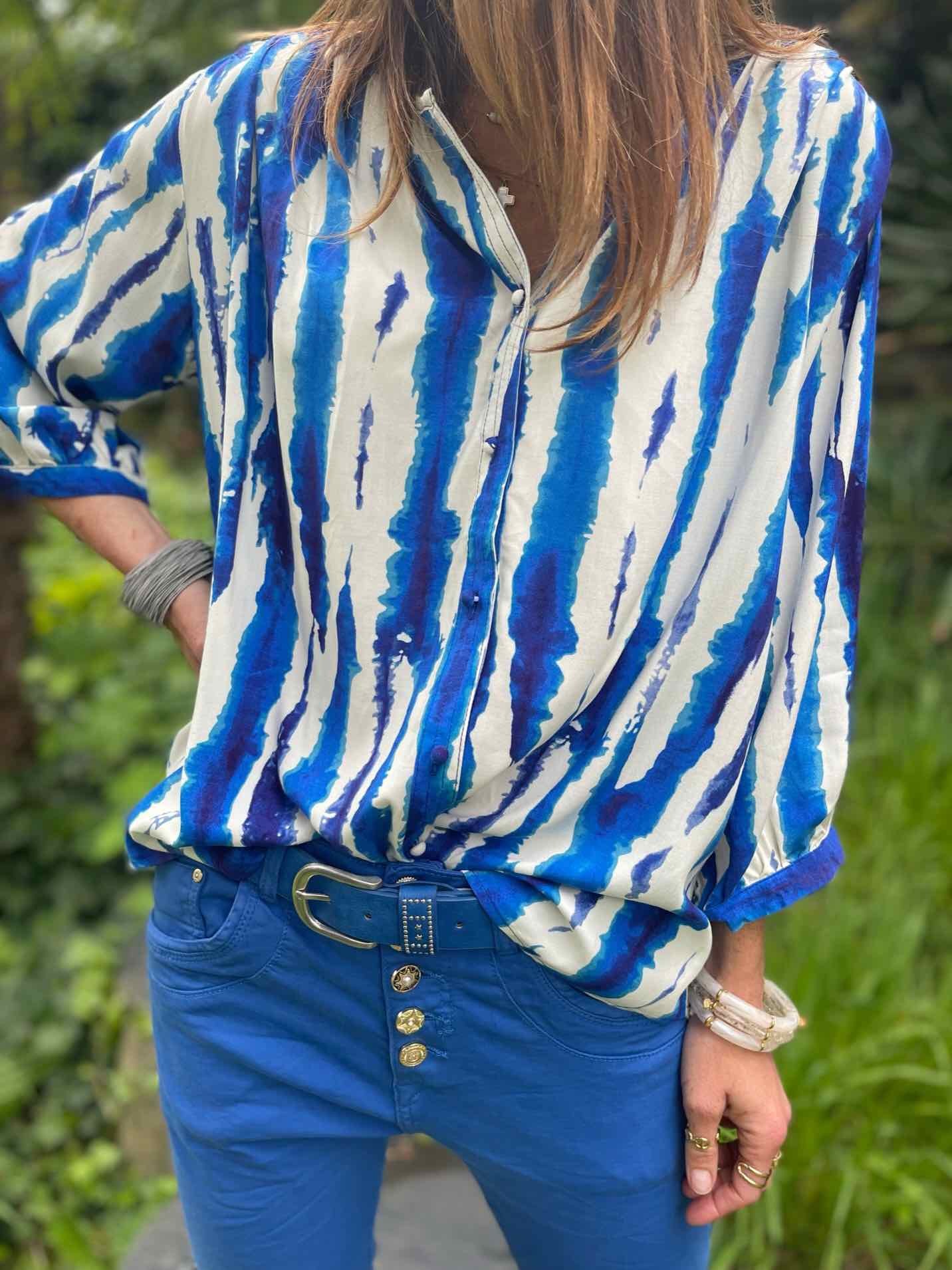 Blouse imprimée marine