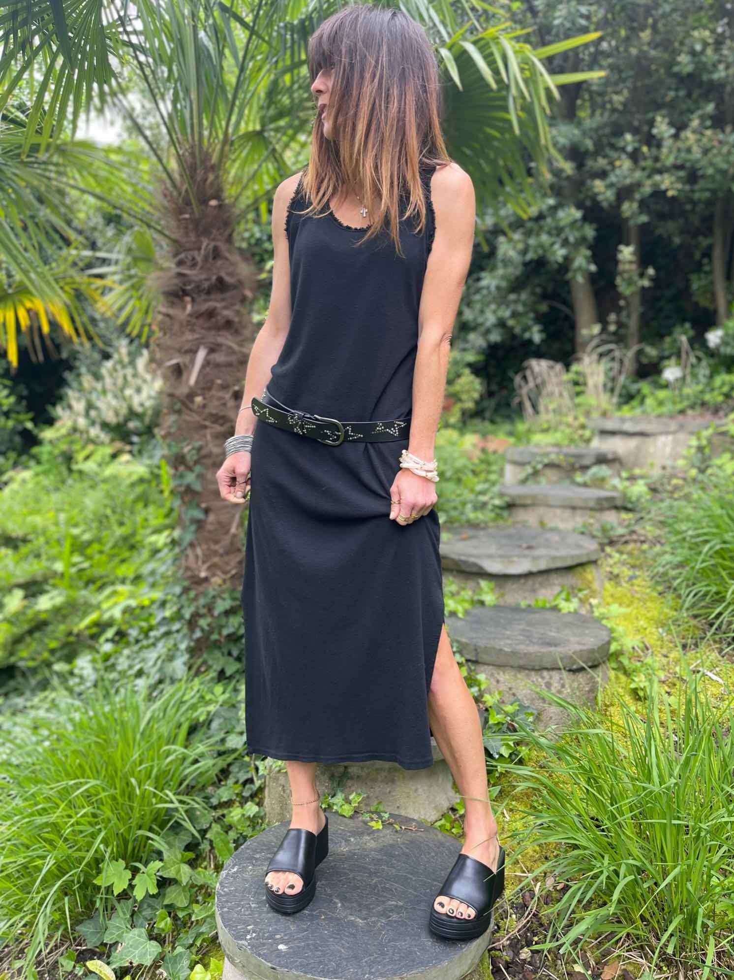 Robe longue coton noire