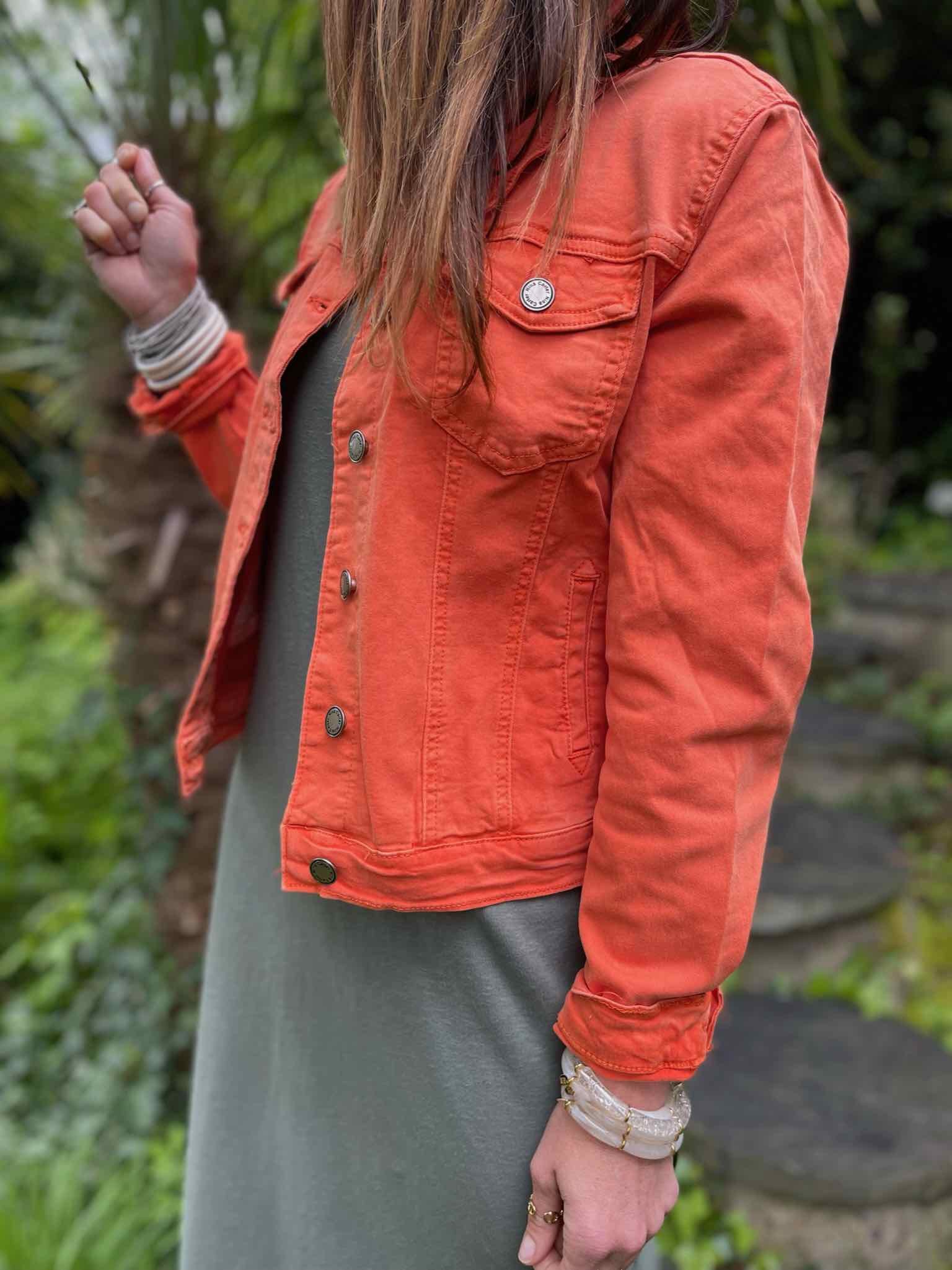 Veste jean orange