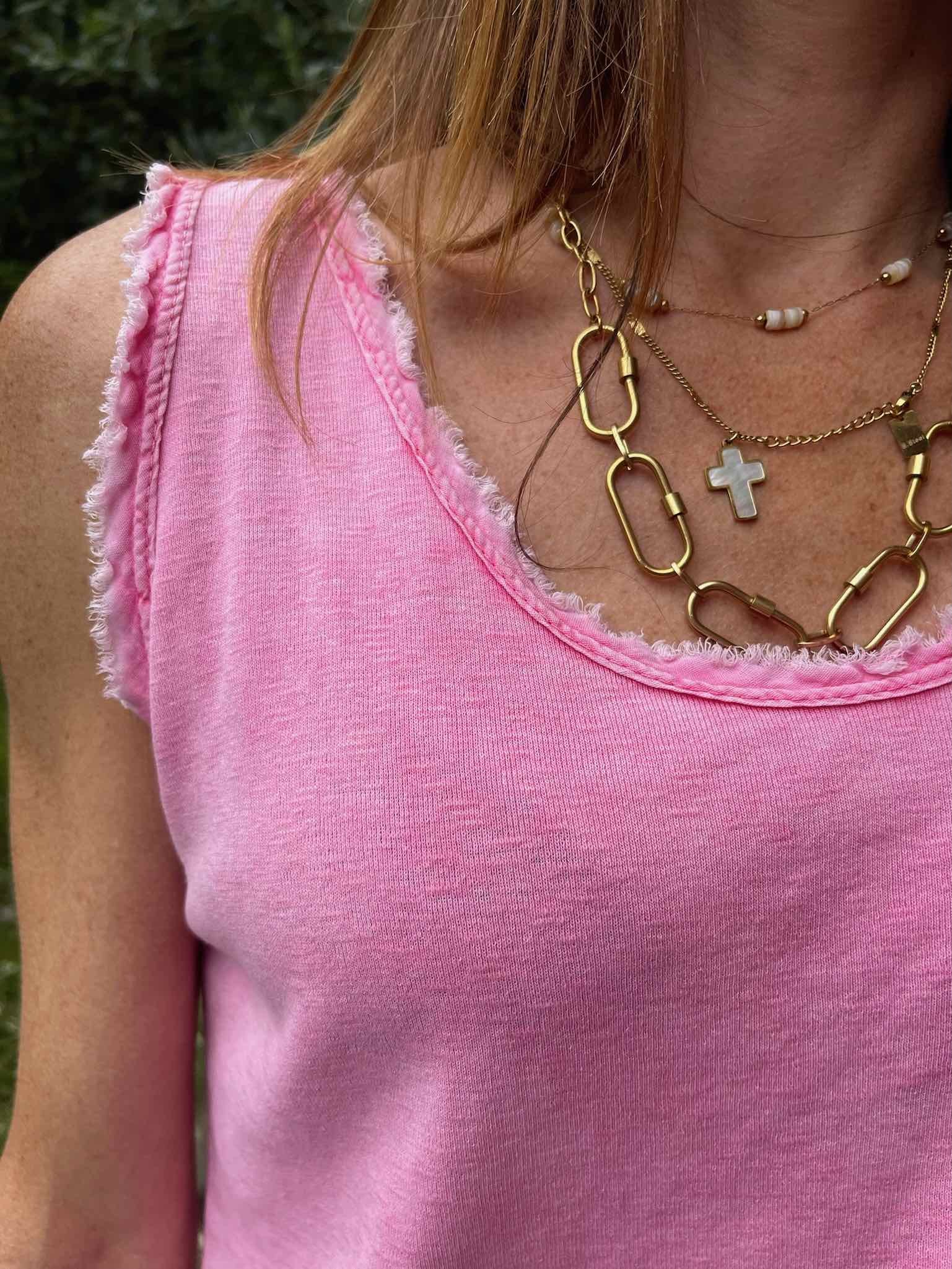 Top coton rose