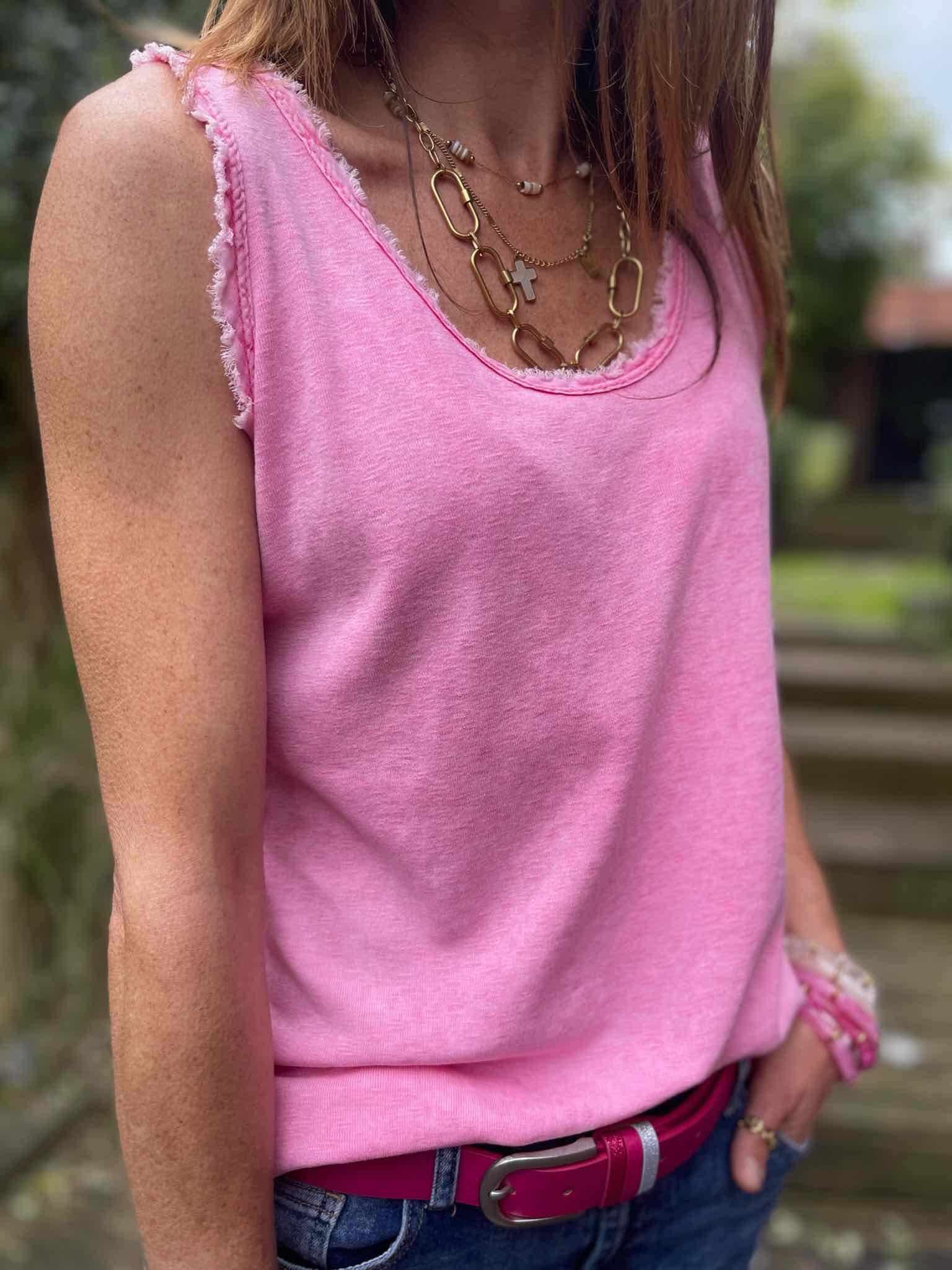 Top coton rose