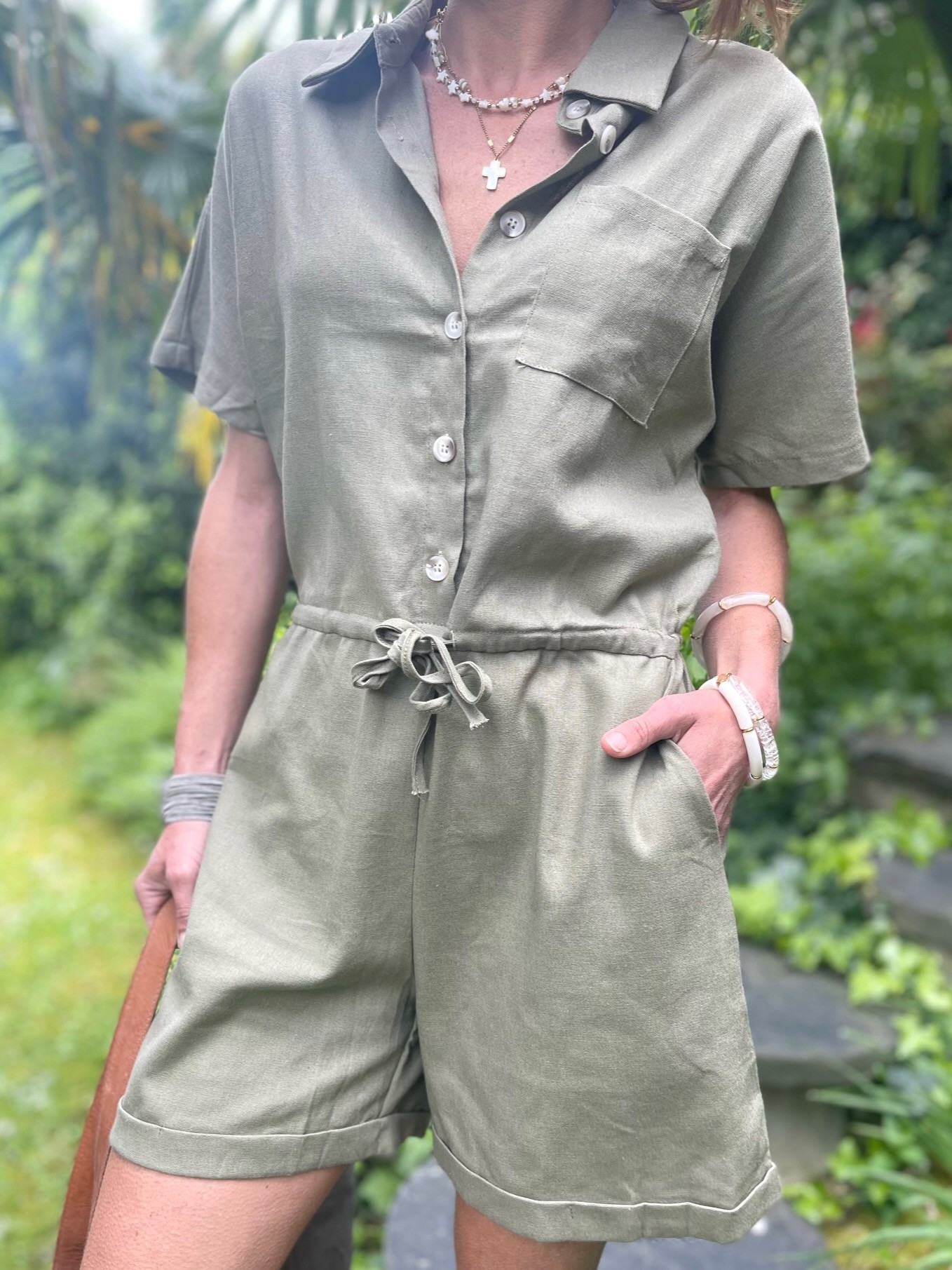 Combi-short lin kaki