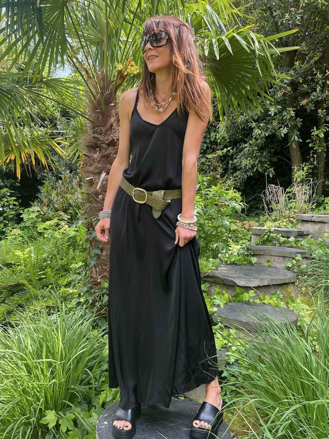 Robe longue soie