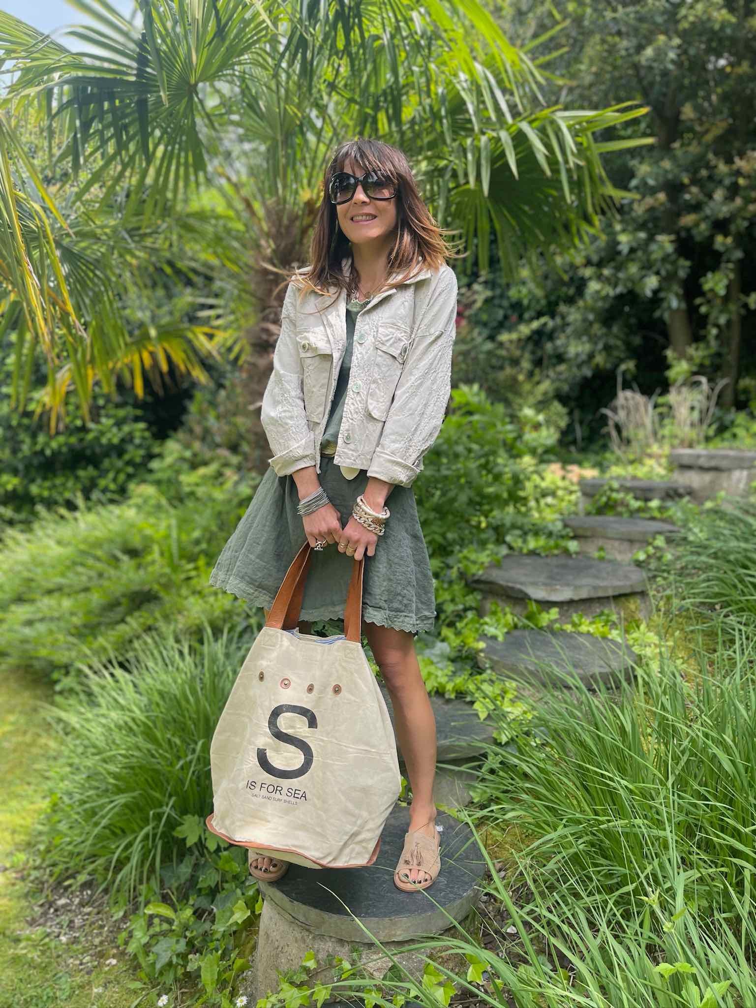 Veste jean courte Beige