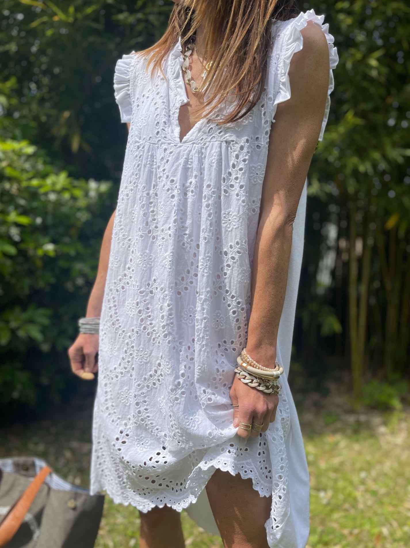 Robe broderie anglaise Blanche