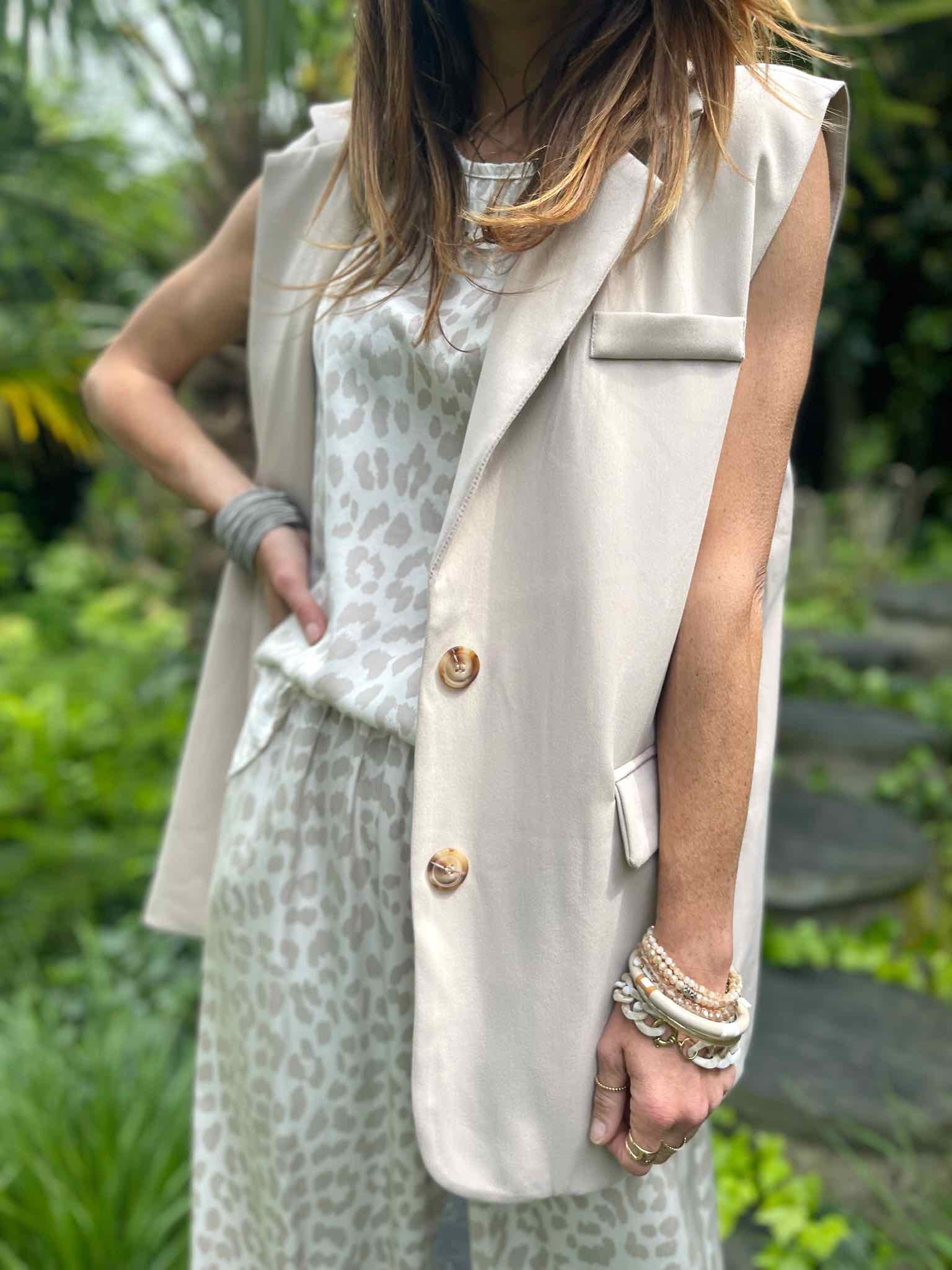 Veste sans manche beige