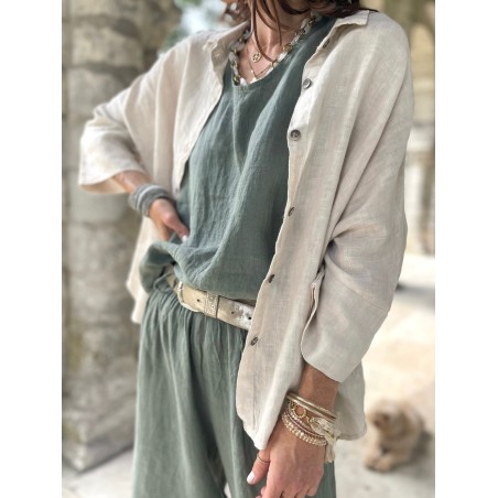 Chemise lin beige