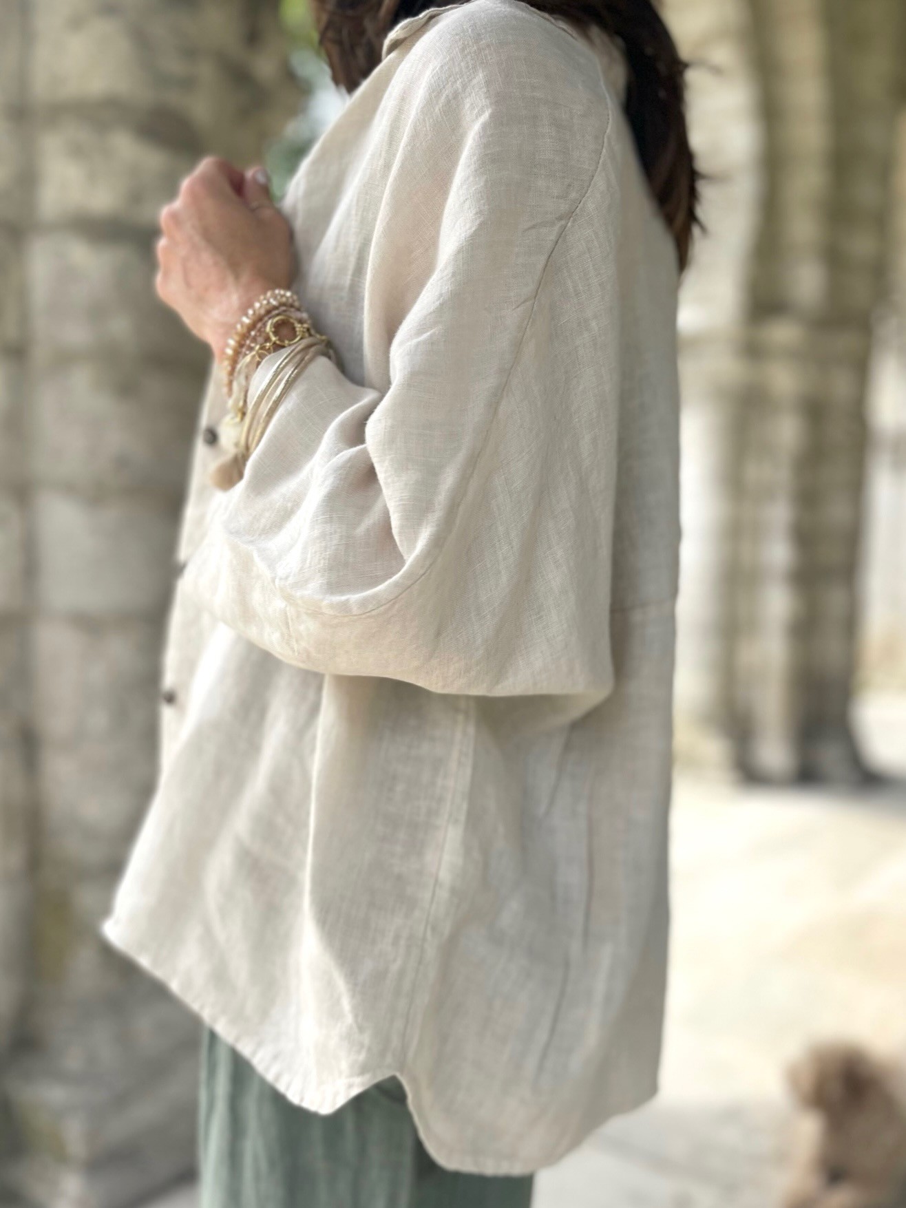 Chemise lin beige