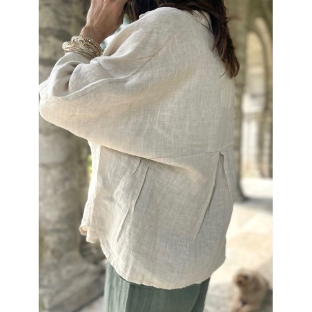 Chemise lin beige