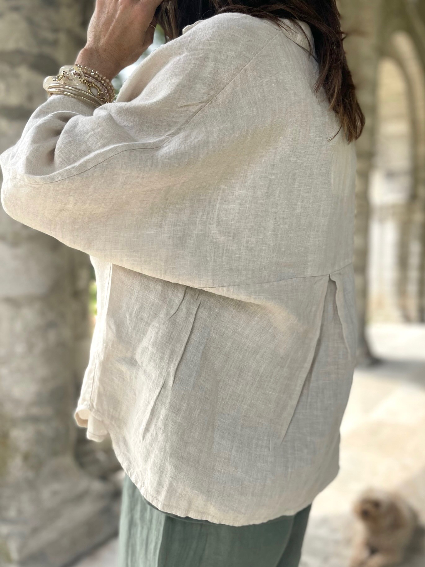Chemise lin beige