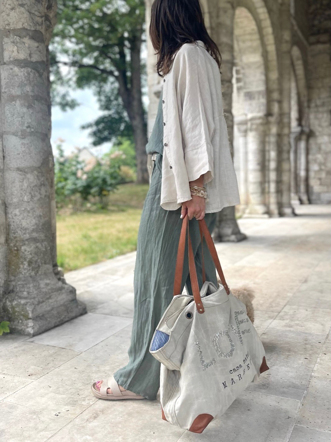 Chemise lin beige