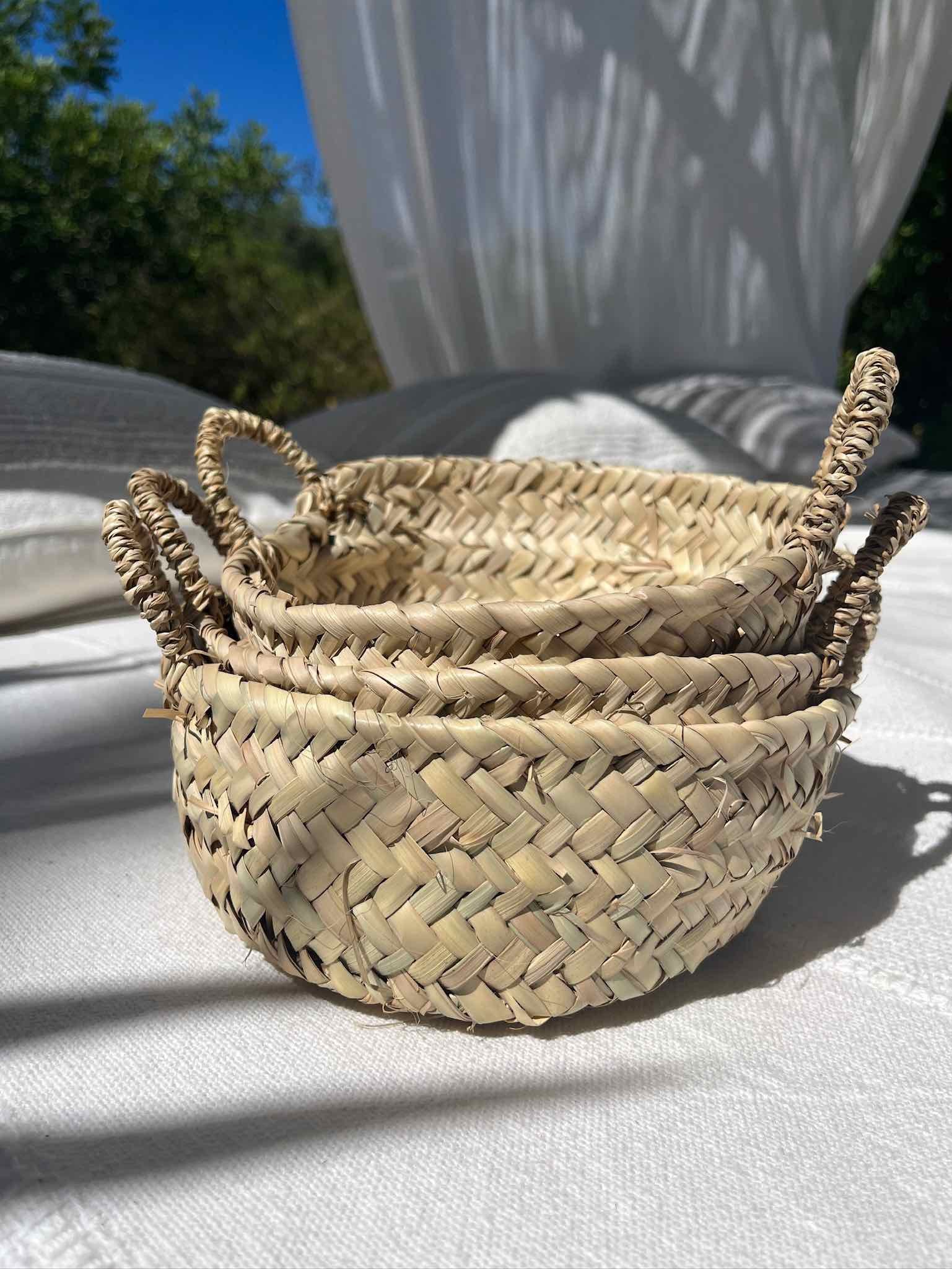 Petit panier feuille palmier