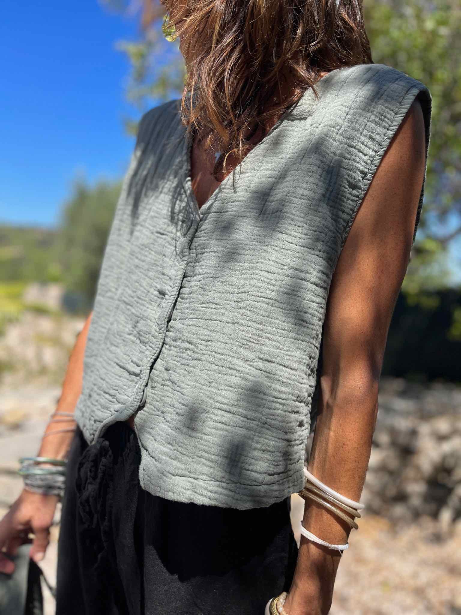 Gilet sans manche gaze de...