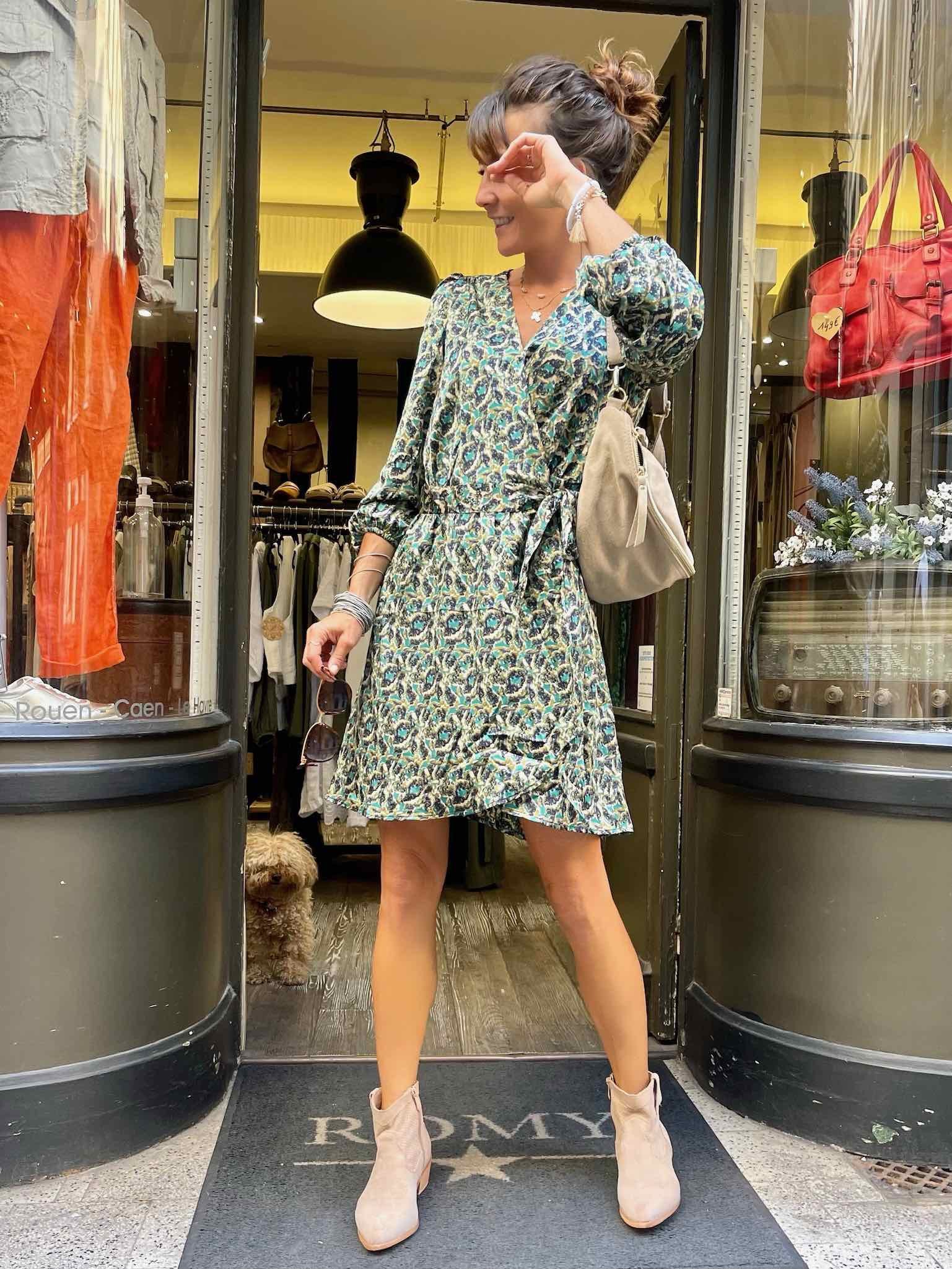 Robe cache coeur imprimée