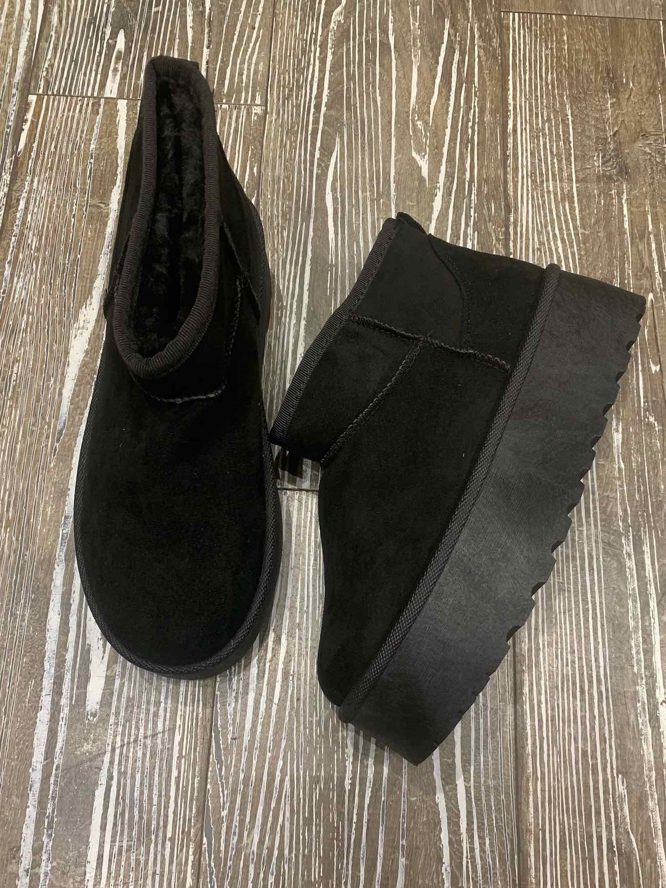 Mini boots fourrées noires