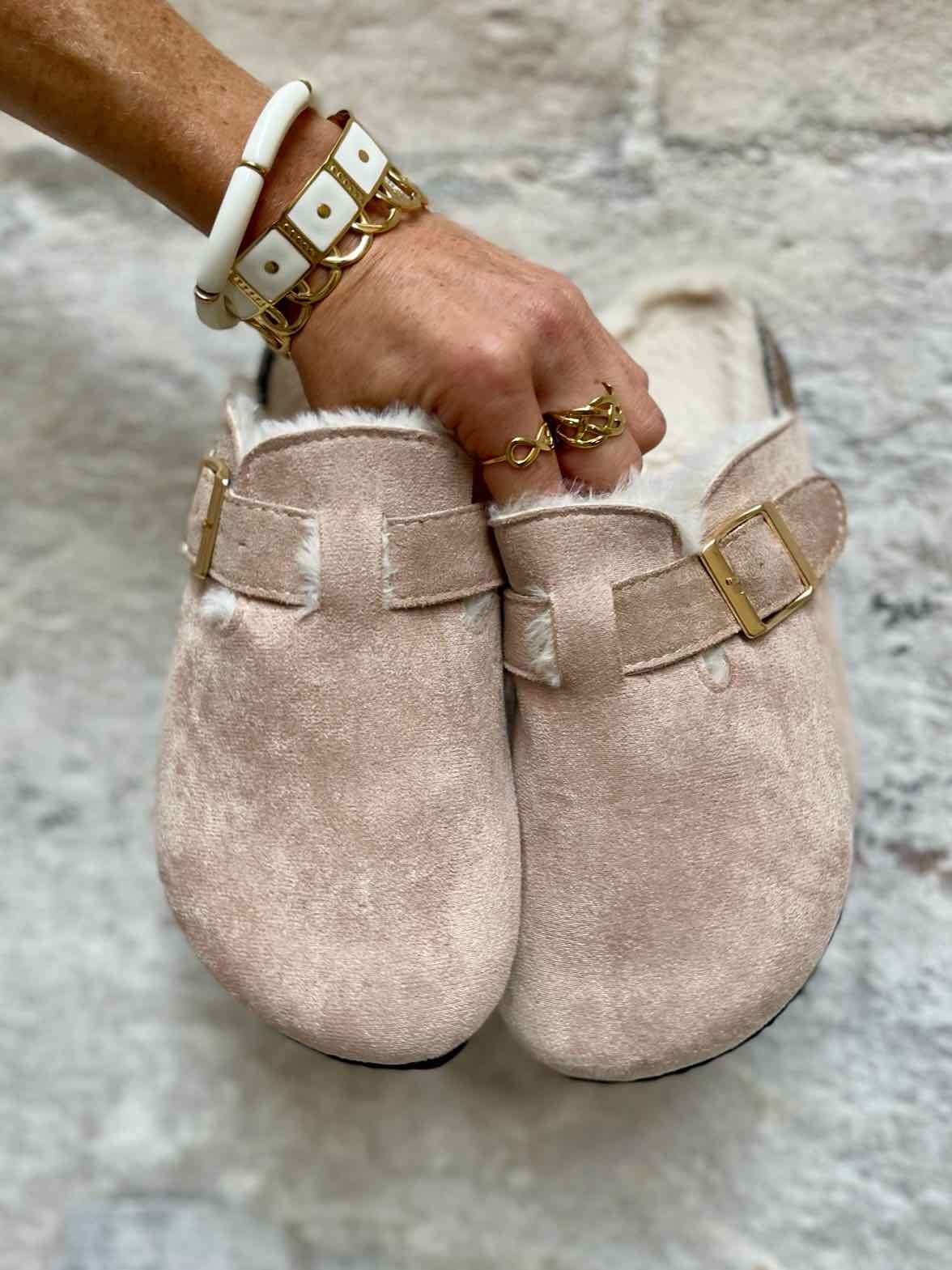 Sabots fourrés beiges