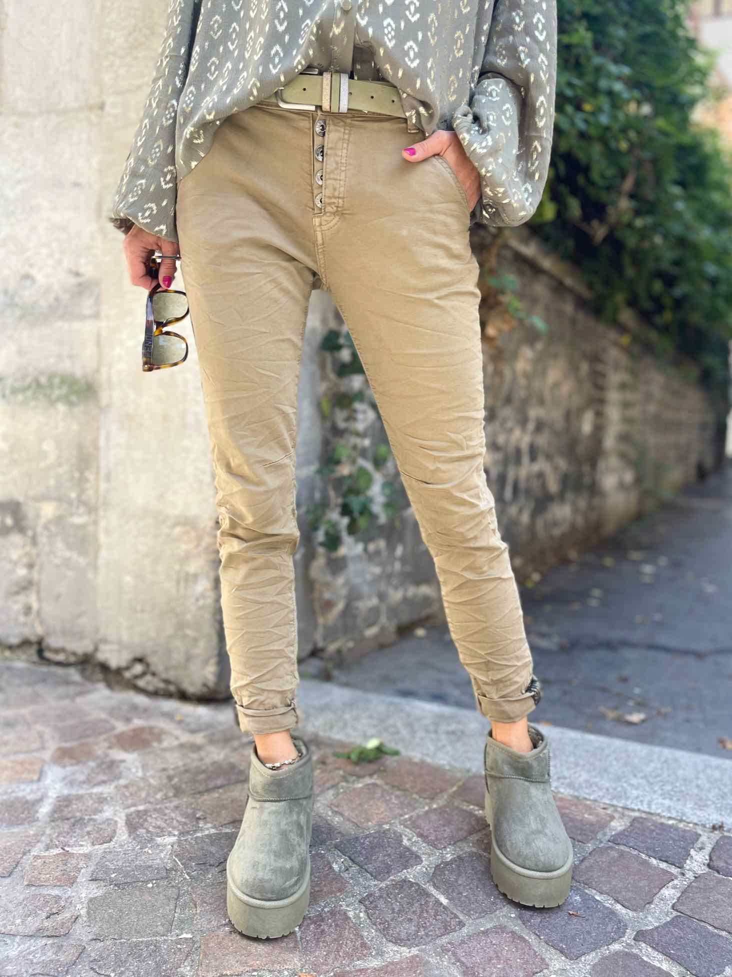 Jean revers camel