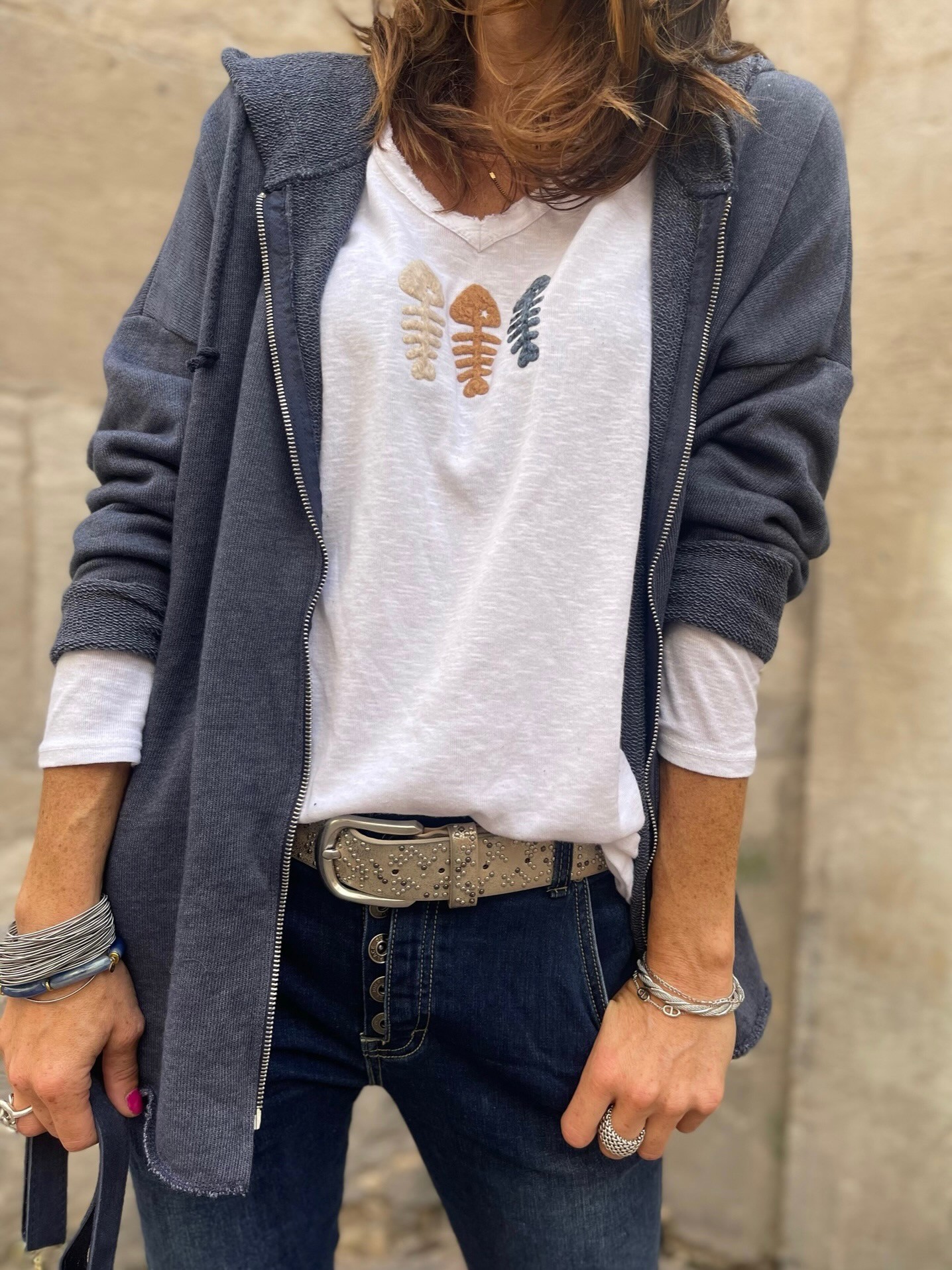 Sweat zip marine