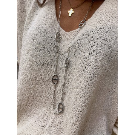 Sautoir maillons argent